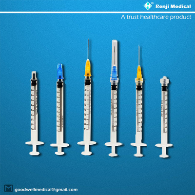 CE/ISO Tek Kullanımlık Tıbbi Sarf Malzemeleri İğneli 1ml Hacimli Şırınga