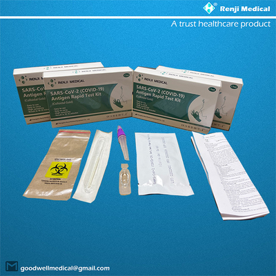 Renji Rapid SARS-COV-2(COVID 19)Antijen Hızlı Test Kiti (Kolloidal Altın)Burun Swabı