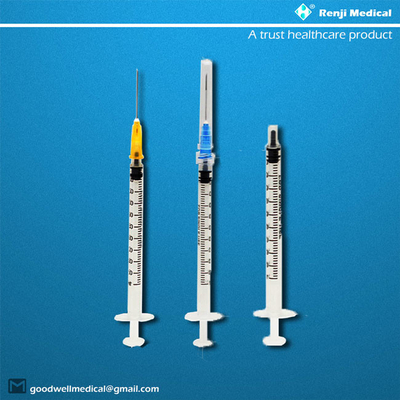 CE/ISO Tek Kullanımlık Tıbbi Sarf Malzemeleri İğneli 1ml Hacimli Şırınga