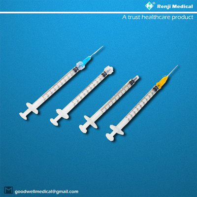 CE/ISO Tek Kullanımlık Tıbbi Sarf Malzemeleri İğneli 1ml Hacimli Şırınga