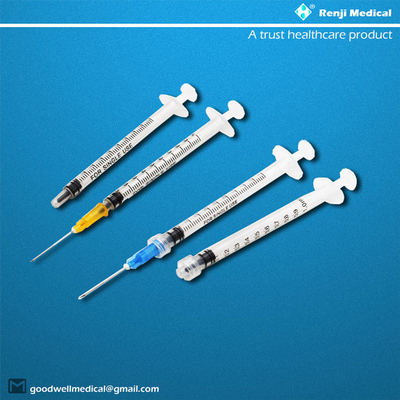 CE/ISO Tek Kullanımlık Tıbbi Sarf Malzemeleri İğneli 1ml Hacimli Şırınga