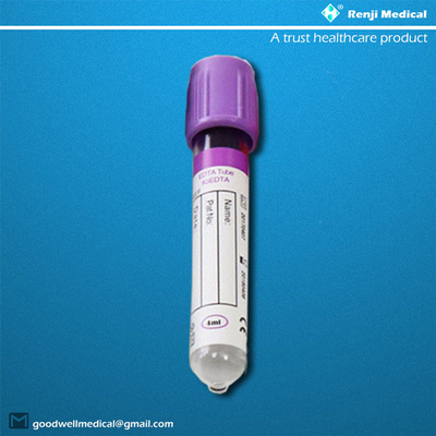 Hematolojide Kullanılan EDTA Tek Kullanımlık Vakumlu Kan Alma Tüpleri 5ml 6ml